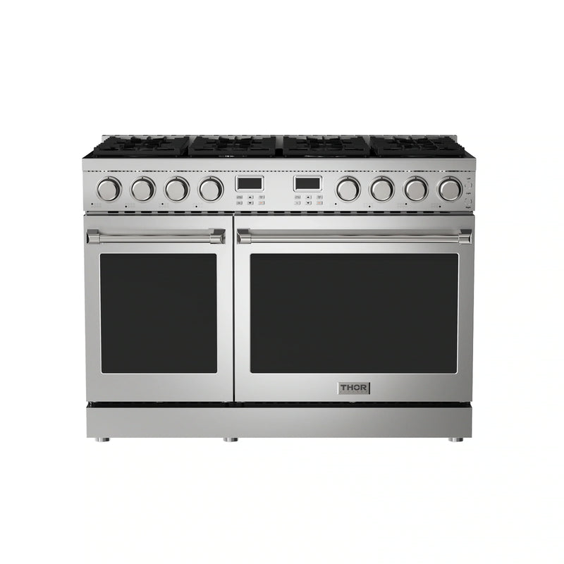 Thor Kitchen A-Series 3-Piece Appliance Package - 48-Inch Propane Gas Range, Refrigerator, and Dishwasher in Stainless Steel