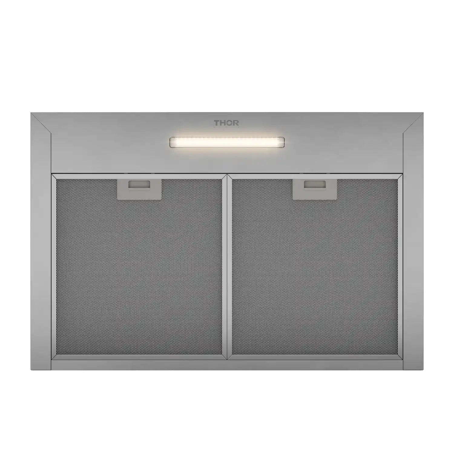 Thor stainless wall range hood with two mesh grease filters and LED light bar