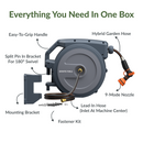Giraffe Tools 62 Ft.- 155 Ft. Retractable Garden Hose Reel with Adjustable 9-pattern Nozzle