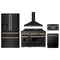 ZLINE 5-Piece Appliance Package - 48-Inch Legacy Dual Fuel Range, Wall Mount Range Hood, 36-Inch French Door Refrigerator with Water Dispenser, Dishwasher, and 30-Inch Microwave Drawer in Black Stainless Steel with Gold Accents