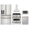 ZLINE 5-Piece Appliance Package - 30-Inch Legacy Autograph Dual Fuel Range, Wall Mount Range Hood, 36-Inch French Door Refrigerator with Water Dispenser, Dishwasher, and 30-Inch Microwave Drawer in Stainless Steel with Champagne Bronze Accents