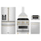 ZLINE 5-Piece Appliance Package - 30-Inch Legacy Autograph Dual Fuel Range, Wall Mount Range Hood, 36-Inch French Door Refrigerator with Water Dispenser, Dishwasher, and 30-Inch Microwave Drawer in Stainless Steel with Gold Accents