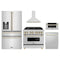 ZLINE 5-Piece Appliance Package - 36-Inch Legacy Autograph Dual Fuel Range, Wall Mount Range Hood, 36-Inch French Door Refrigerator with Water Dispenser, Dishwasher, and 30-Inch Microwave Drawer in Stainless Steel with Gold Accents