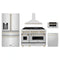 ZLINE 5-Piece Appliance Package - 48-Inch Legacy Autograph Dual Fuel Range, Wall Mount Range Hood, 36-Inch French Door Refrigerator with Water Dispenser, Dishwasher, and 30-Inch Microwave Drawer in Stainless Steel with Gold Accents