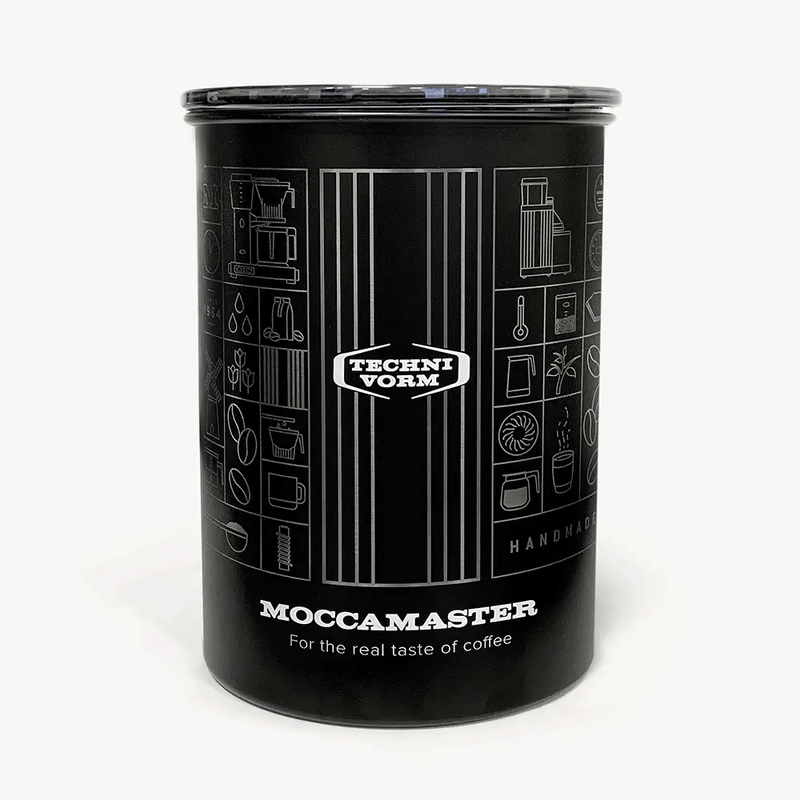 Moccamaster Coffee Canister, 64 Oz Coffee Canister with Inner Lid That Expels Air (MA006)