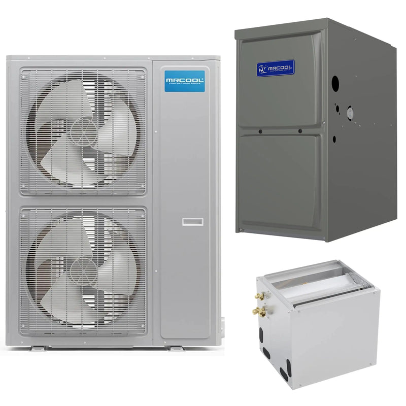 MRCOOL Universal - Central Heat Pump &amp; Gas Furnace Split System - 4-5 Ton, 60K BTU, 96% AFUE - 21" Cabinet - Upflow/Horizontal Airflow