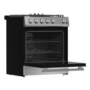 Forno 4-Piece Appliance Package - 30-Inch Espresso Gas Range , Wall Mount Range Hood, 60-Inch Built-In Convertible Refrigerator, and Dishwasher in Stainless Steel