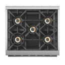 Forno 4-Piece Pro Appliance Package - 30-Inch Gas Range, 60-Inch Pro-Style Refrigerator, Wall Mount Hood, & 3-Rack Dishwasher in Stainless Steel