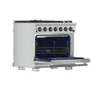 Forno 3-Piece Pro Appliance Package -36-Inch Gas Range, 60-Inch Pro-Style Refrigerator & Wall Mount Hood in Stainless Steel