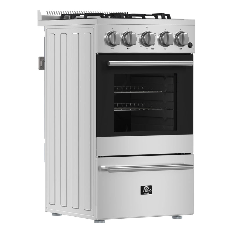 Forno 20-Inch Lamazze Gas Range with 4 Burners and 21,200 BTUs in Stainless Steel (FFSGS6265-20)