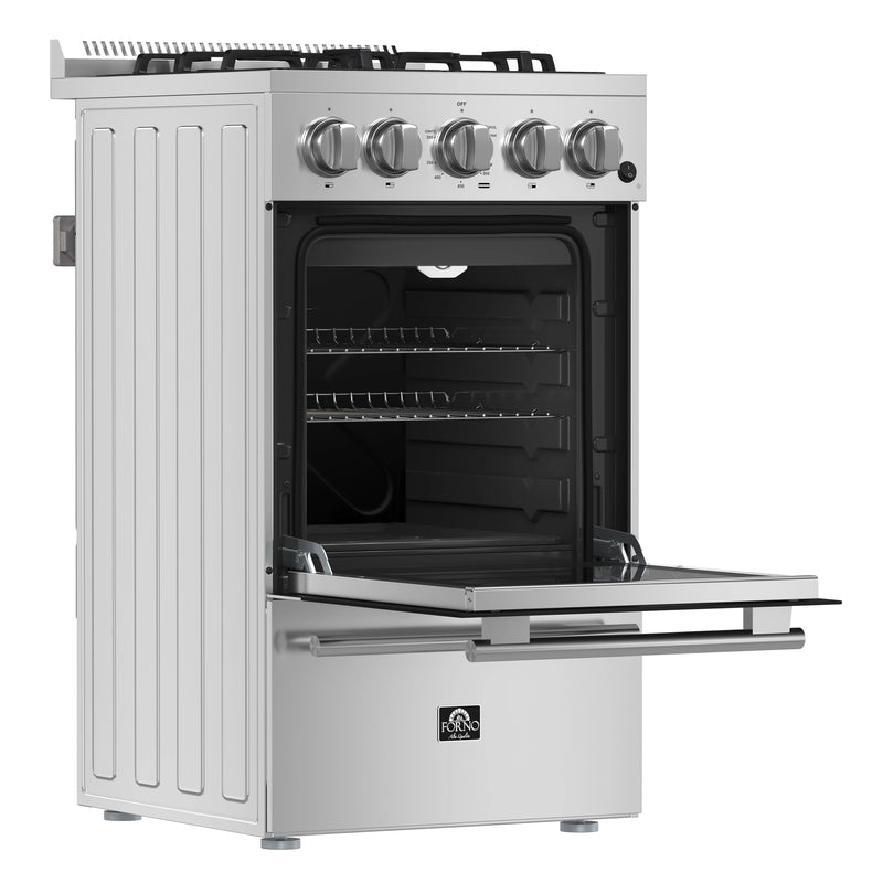 Forno 20-Inch Lamazze Gas Range with 4 Burners and 21,200 BTUs in Stainless Steel (FFSGS6265-20)