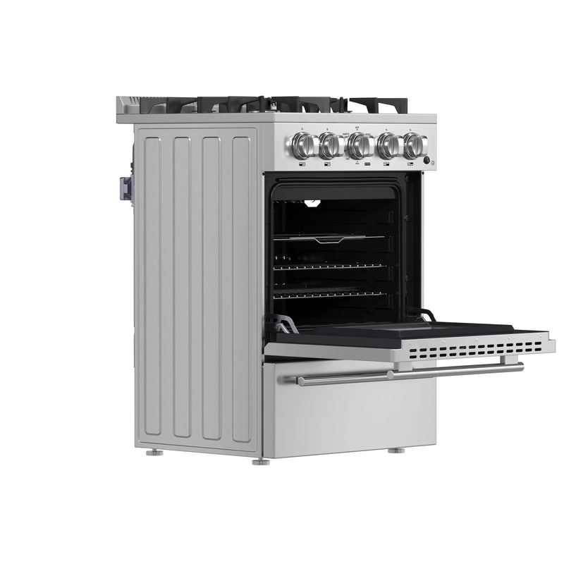 Forno Breno 24-Inch Gas Range with 4 Burners in Stainless Steel (FFSGS6272-24)