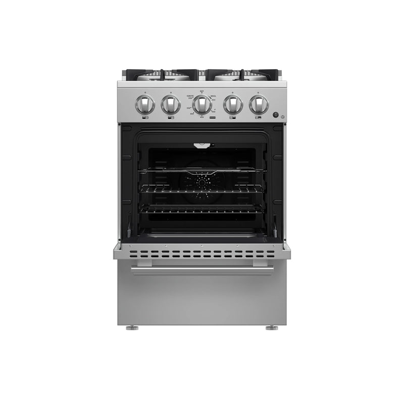 Forno Breno 24-Inch Gas Range with 4 Burners in Stainless Steel (FFSGS6272-24)