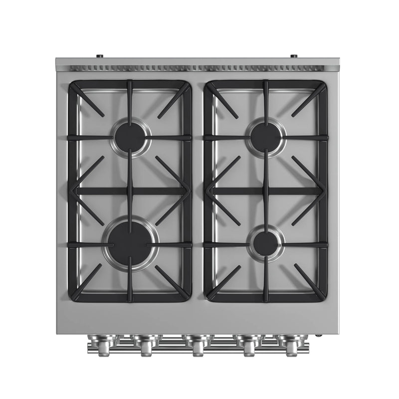 Forno Breno 24-Inch Gas Range with 4 Burners in Stainless Steel (FFSGS6272-24)