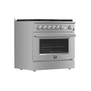 Forno Marco 36-Inch Gas Range 6 Gas Burners, 5.36 cu.ft. Convection Oven and Temperature Gauge in Stainless Steel (FFSGS6277-36)