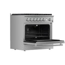 Forno 3-Piece Appliance Package - 36-Inch Marco Gas Range, French Door Refrigerator, & Dishwasher in Stainless Steel (FBDL-009-01CAUS)
