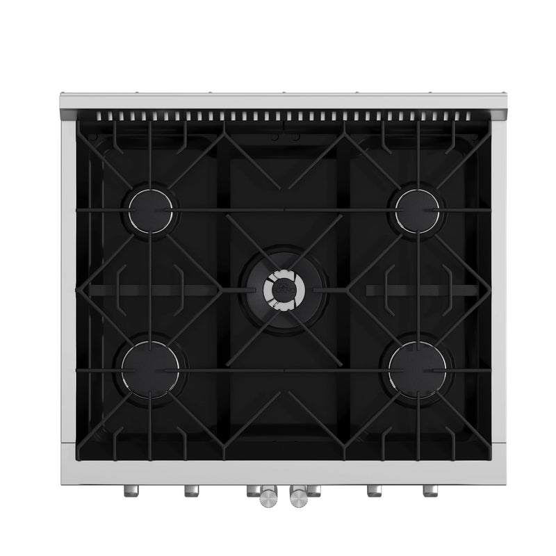 Forno 30-Inch Galiano Gas Range with 5 Gas Burners, 68,000 BTUs, & French Door Gas Oven in Stainless Steel (FFSGS6444-30)