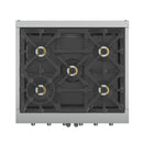 Forno 30-Inch Capriasca Gas Range with 5 Gas Burners, 100,000 BTUs, and French Door Gas Oven in Stainless Steel (FFSGS6460-30)