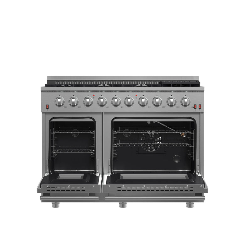 Forno 48-Inch Galiano Gas Range with 8 Burners and Reversible Griddle in Stainless Steel (FFSGS6244-48)