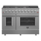 Forno 48-Inch Galiano Gas Range with 8 Burners and Reversible Griddle in Stainless Steel (FFSGS6244-48)