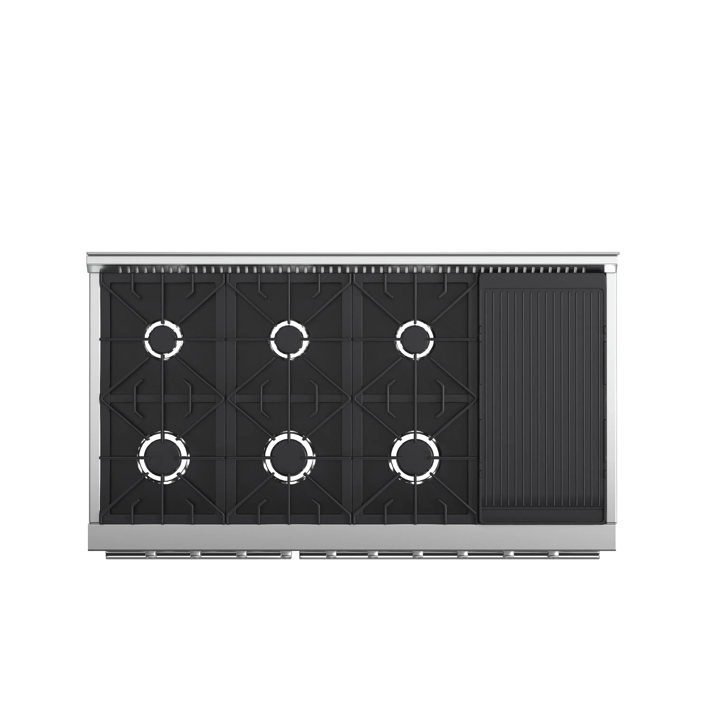 Forno 2-Piece Appliance Package - 48-Inch Gas Range & Wall Mount Hood with Backsplash in Stainless Steel