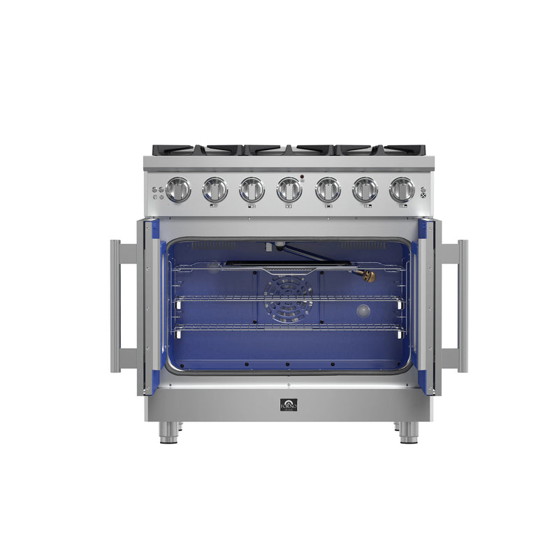 Forno Massimo 36-Inch French Door Gas Range in Stainless Steel (FFSGS6439-36)