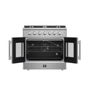 Forno 5-Piece Appliance Package - 36-inch Gas Range, Hood, Refrigerator, Dishwasher and 30-Inch Microwave Oven in Stainless Steel