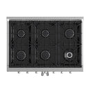 Forno 5-Piece Appliance Package - 36-inch Gas Range, Hood, Refrigerator, Dishwasher and 24-Inch Microwave Drawer in Stainless Steel