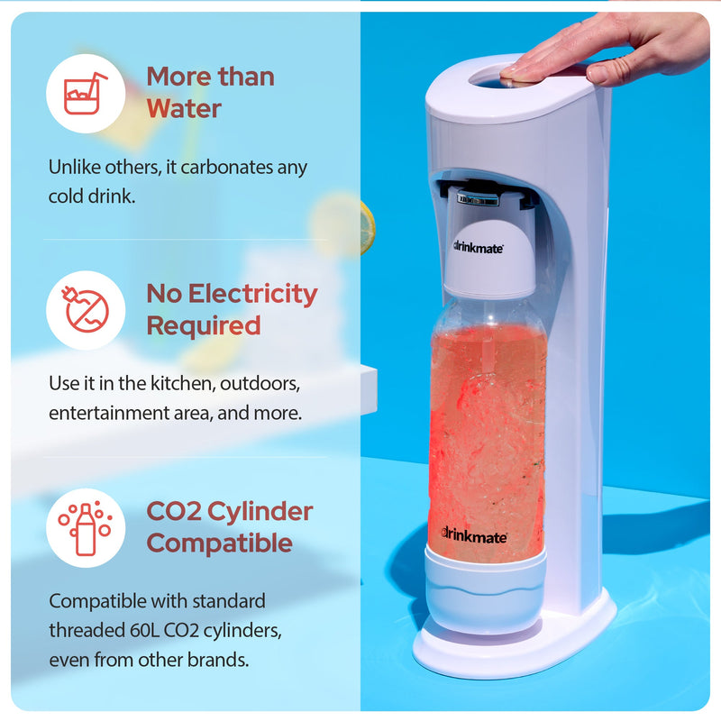 Drinkmate OmniFizz Sparkling Water and Soda Maker 4 Cylinder Bundle