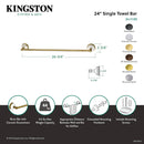 Kingston Brass Victorian 24" Single Towel Bar, Polished Brass (BA1111PB)