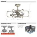 Parrot Uncle 30-Inch Theron Modern DC Motor Downrod Mount Reversible Ceiling Fan with LED Lighting and Remote Control (BBA535406CA110V)