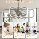 Parrot Uncle 30-Inch Theron Modern DC Motor Downrod Mount Reversible Ceiling Fan with LED Lighting and Remote Control (BBA535406CA110V)