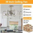 Parrot Uncle 30-Inch Theron Modern DC Motor Downrod Mount Reversible Ceiling Fan with LED Lighting and Remote Control (BBA535406CA110V)