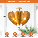 Parrot Uncle 19-Inch Elvira 6-Light Farmhouse Vintage Distressed Golden Semi-Flush Mount Ceiling Light (BBC3001)