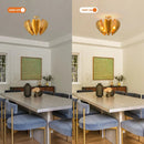 Parrot Uncle 19-Inch Elvira 6-Light Farmhouse Vintage Distressed Golden Semi-Flush Mount Ceiling Light (BBC3001)
