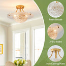 Parrot Uncle 16-Inch Page 3-Light Vintage Golden Semi-Flush Mount Ceiling Light (BBC3003GD)