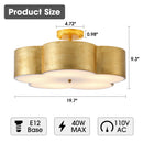 Parrot Uncle 20-Inch Joyce 5-Light Vintage Golden Semi-Flush Mount Ceiling Light (BBC3004)