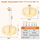 Parrot Uncle 24-Inch Bevis 3-Light White Wabi-sabi Island Pendant Light (BBC3005)
