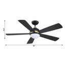 Parrot Uncle 52-Inch Industrial 5 Blades Ceiling Fan with LED Lighting