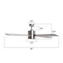 Parrot Uncle 52-Inch Bucholz Industrial Ceiling Fan with Dimmable LED Light