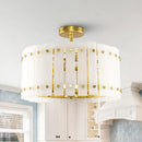 Parrot Uncle 4-Light Modern Drum Marble Semi Flush Mount Ceiling Light (BBD3009)