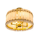 Parrot Uncle 4-Light Modern Drum Marble Semi Flush Mount Ceiling Light (BBD3009)