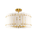 Parrot Uncle 4-Light Modern Drum Marble Semi Flush Mount Ceiling Light (BBD3009)