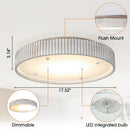 Parrot Uncle 18-Inch White Modern Flush Mount LED Light (BBD3012)