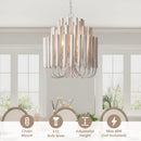Parrot Uncle 20-Inch Borg 5-Light White Wooden Chandelier (BBD3015)