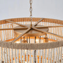 Parrot Uncle 32-Inch Nelly 9-Light Bohemia Wood Beaded Chandelier (BBD5003)