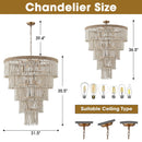 Parrot Uncle 32-Inch Nelly 9-Light Bohemia Wood Beaded Chandelier (BBD5003)