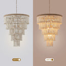 Parrot Uncle 32-Inch Nelly 9-Light Bohemia Wood Beaded Chandelier (BBD5003)