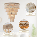 Parrot Uncle 32-Inch Nelly 9-Light Bohemia Wood Beaded Chandelier (BBD5003)