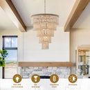 Parrot Uncle 32-Inch Nelly 9-Light Bohemia Wood Beaded Chandelier (BBD5003)
